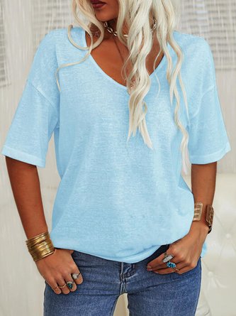 Short Sleeve Solid Shirts & Tops
