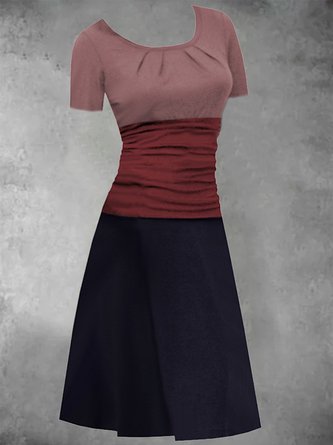 Casual Crew Neck Knitting Dress