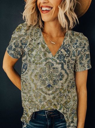 Cotton-Blend Short Sleeve T-shirt