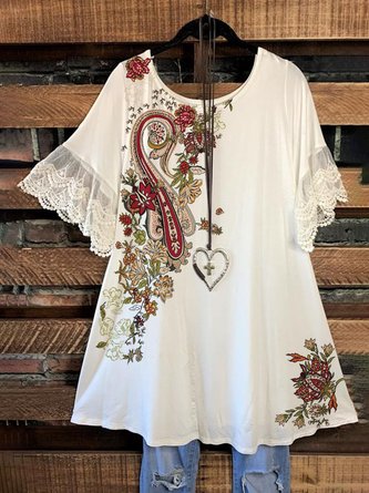 Half Sleeve Crew Neck Top