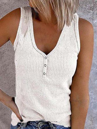 Sheath Sleeveless Casual Crew Neck Tank & Cami