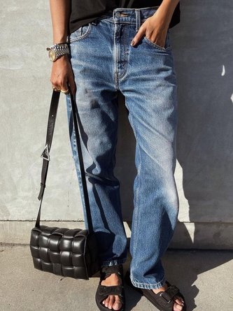 Casual Pockets Denim Jeans