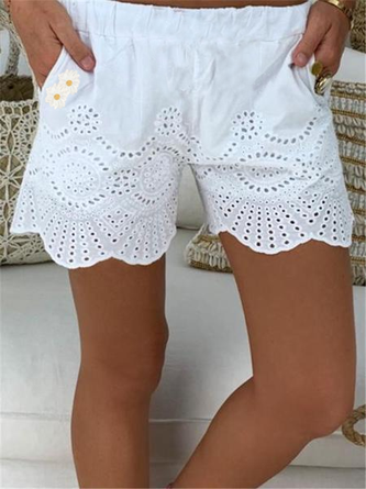 Zolucky Women Sweet & Cute Plain Shorts