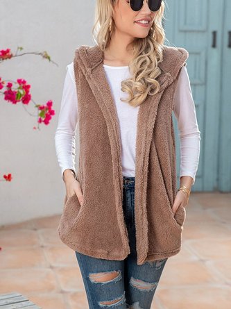 Sleeveless Solid Casual Vest