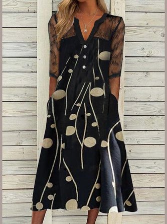 V Neck Boho Weaving Dress