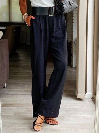 Basic Pockets Plain Pants