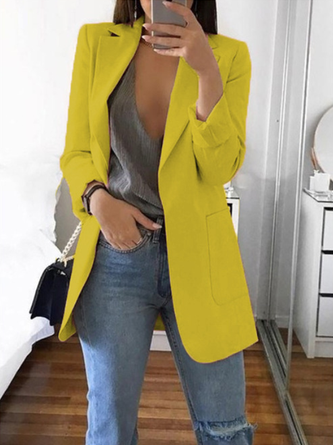 Long Sleeve Shawl Collar Shift Blazer