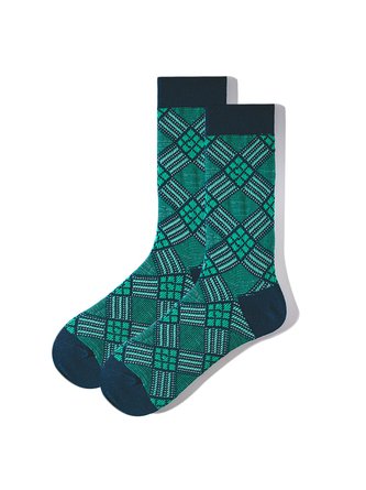 Trendy Retro Checkered Double Stitch Socks
