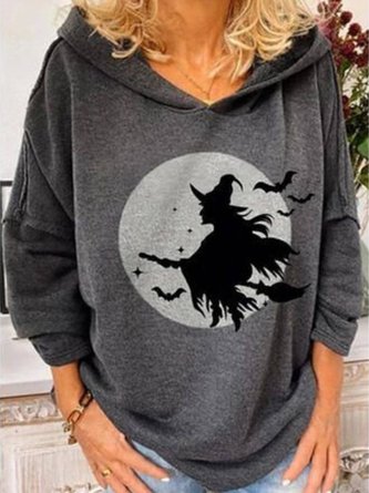 Casual Printed Hooded Sweatshirt
