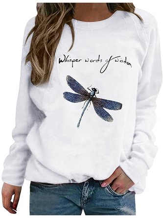 Dragonfly Long Sleeve Shift Vintage Sweatshirt
