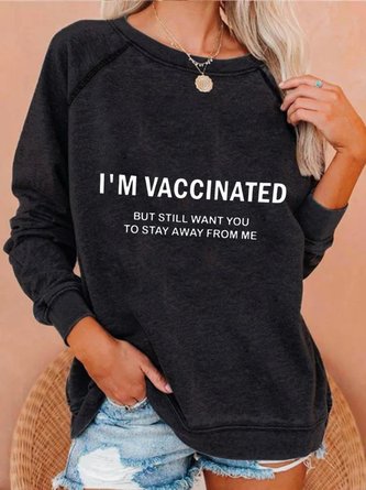 Casual Long Sleeve Round Neck Printed Top Sweatshirt