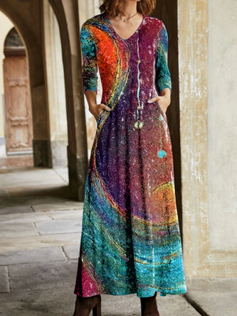 Printed Casual Knitting Dress