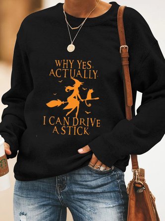 Casual Long Sleeve Round Neck Printed Top Sweatshirt