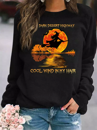Crew Neck Long sleeve Printed Casual Sweatshirt