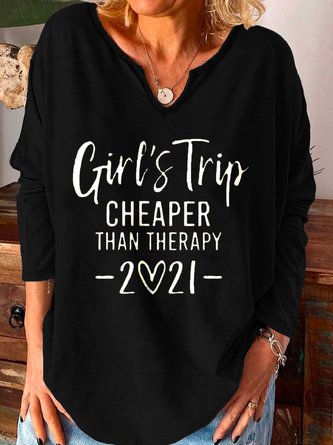 Casual Polyester Cotton Letter T-shirt