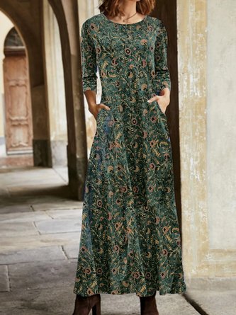 Crew Neck Knitting Dress