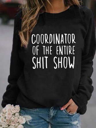 Long Sleeve Crew Neck Letter Casual Sweatshirt