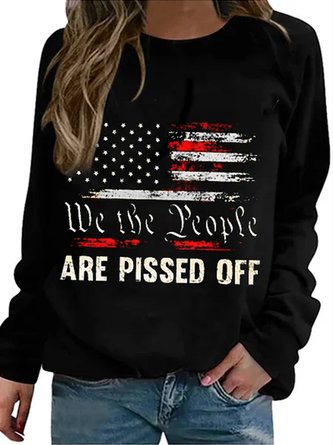 Loosen Letter Casual Fleece Sweatshirt