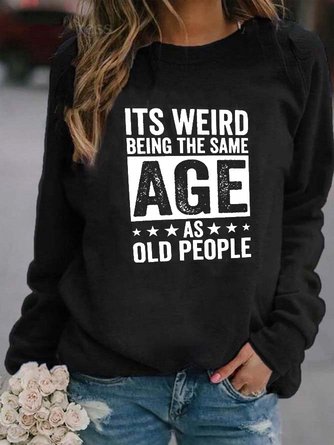 Long Sleeve Crew Neck Letter Casual Sweatshirt