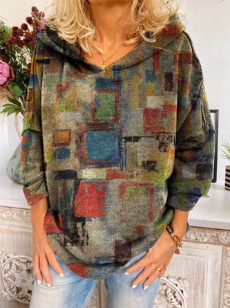 Casual Long Sleeve Printed Sweatshirt