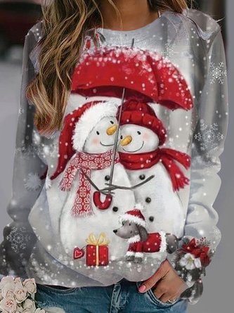 Casual Loosen Polyester Cotton Sweatshirt