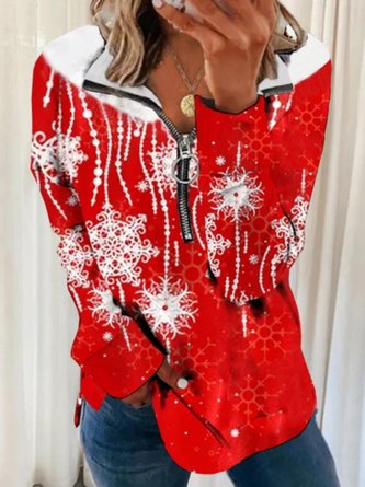 Christmas Xmas Long Sleeve Printed Top Sweatshirt Xmas Hoodies