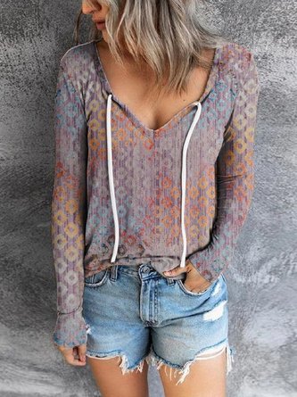 Leopard Cotton Blends Sweet T-shirt