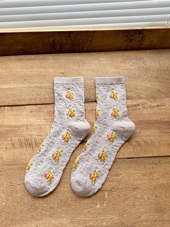 Vintage Flower Pattern Socks