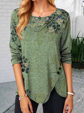 Women Vintage Printed Long Sleeve Shirt