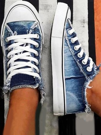 Casual Denim Canvas Flat Sneakers