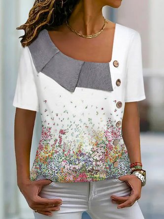 Casual Loosen Floral T-Shirt
