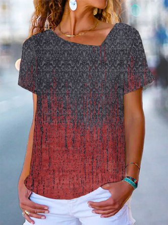 Casual Asymmetrical Loose Short Sleeve T-Shirt