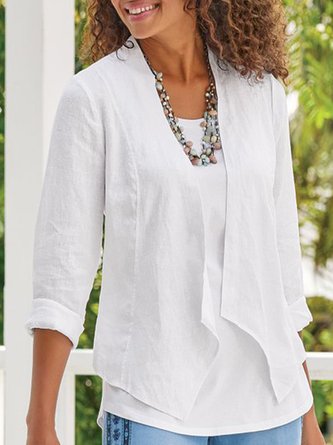 Plain Casual Cotton Other Coat