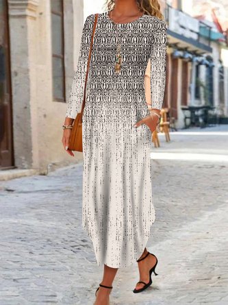 Loose Crew Neck Jersey Dress
