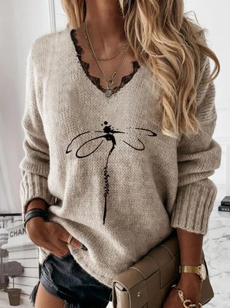 Jersey Loose Dragonfly Sweater