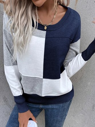 Crew Neck Casual Loose Sweater