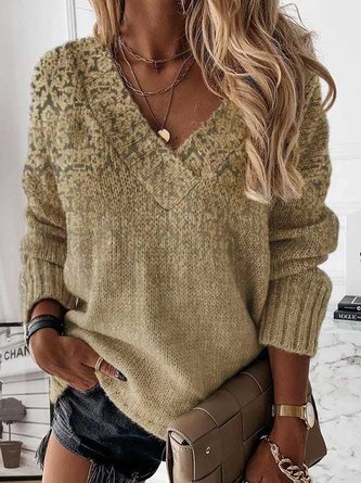 Plus size Printed Casual Sweater