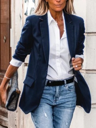 Casual Long Sleeve Outwear Blazer