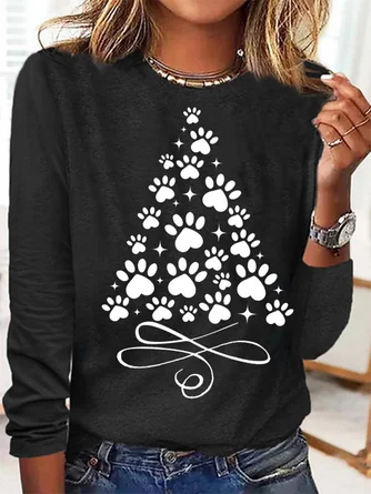 Christmas Crew Neck Casual T-Shirt Xmas T-shirt