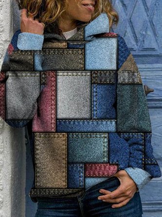 Abstract Loose Casual Sweatshirt