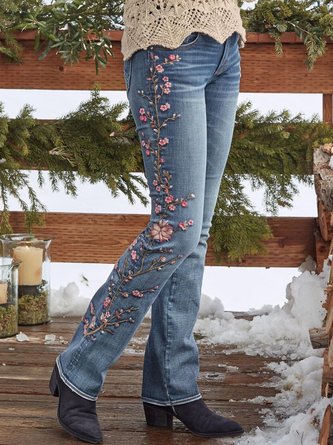 Vintage Printed Floral Pants