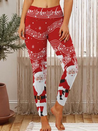 Women Christmas Simple Leggings