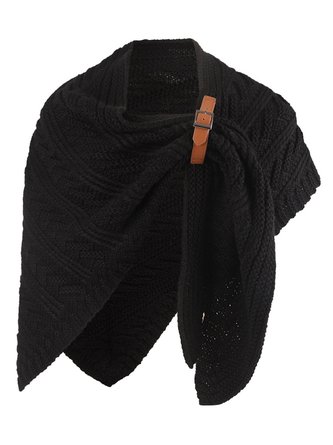 Wool Solid Color Triangle Scarf Dual-purpose Shawl Neck Autumn Winter Warm Accessories
