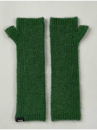 Solid Color Fine Twist Pattern Long Knitted Gloves Autumn Winter Warmth Thickening Accessories