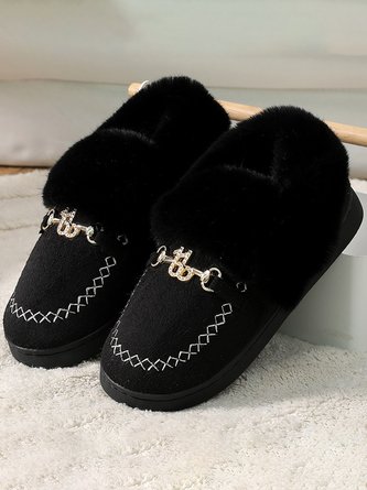 Metal Plush Warm Home Shoes Snow Shoes