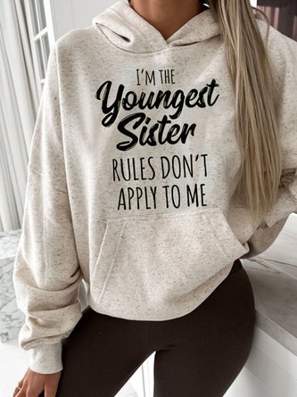 Casual Text Letters Hoodie Sweatshirt