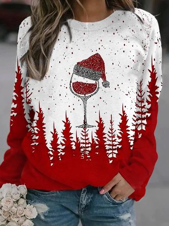 Loose Casual Crew Neck Christmas Sweatshirt Xmas Hoodies