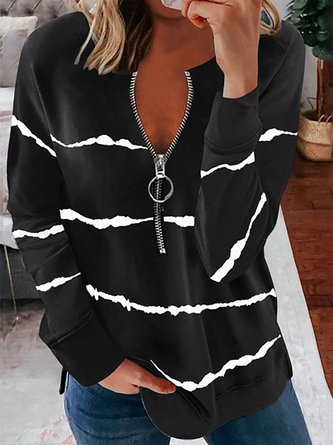 Plus Size Jersey Casual Sweatshirt