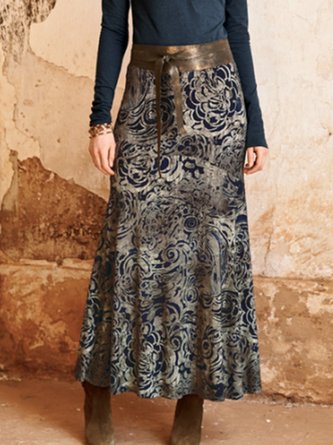 Ethnic Jersey Loose Skirt