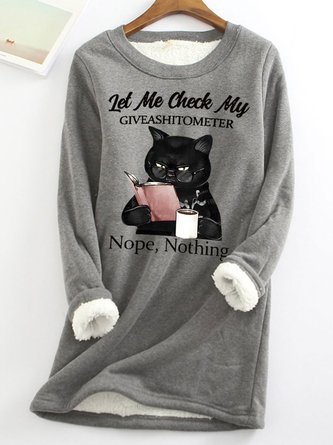 Fluff/Granular Fleece Fabric Compound Hair Word Casual Sweatshirt